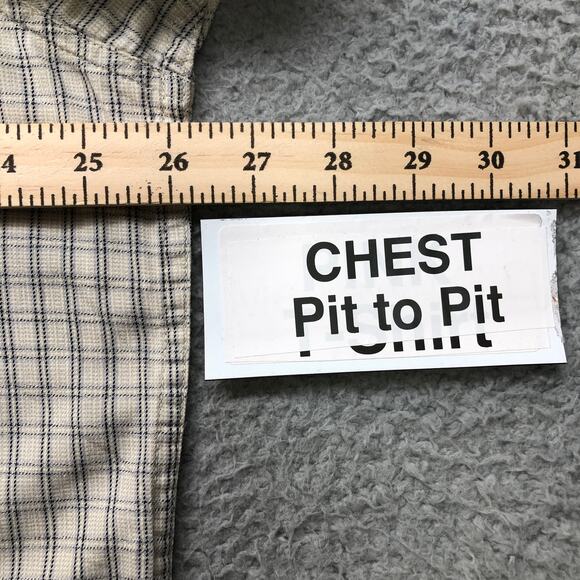 Vintage Woolrich John Rich & Bros Button Down Shirt Mens 2XL Gingham Check Tan - Picture 5 of 9